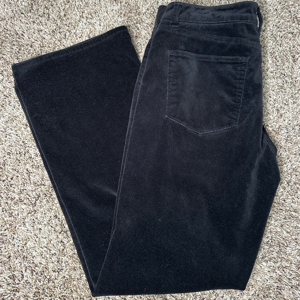 Coldwater Creek Black Corduroy Pants Women’s P10 Petite Stretch Bootcut Velvet